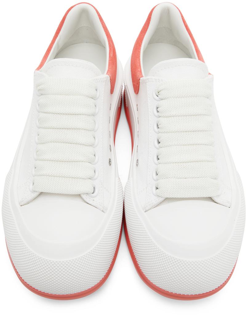 White & Pink Plimsoll Sneakers商品第5张图片规格展示