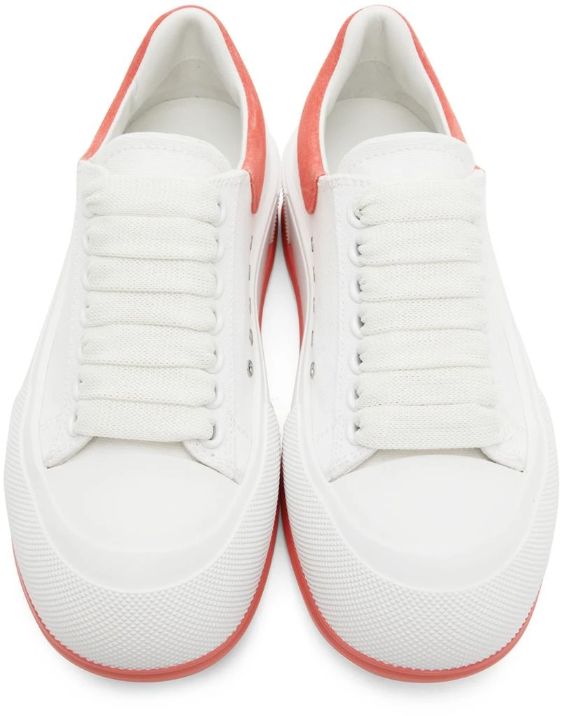 商品Alexander McQueen|White & Pink Plimsoll Sneakers,价格¥1366,第5张图片详细描述