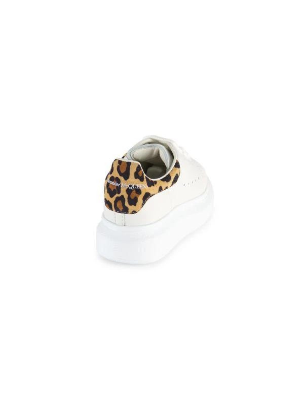 商品Alexander McQueen|Kid's Leopard Print Leather Low-Top Sneakers,价格¥1626,第2张图片详细描述