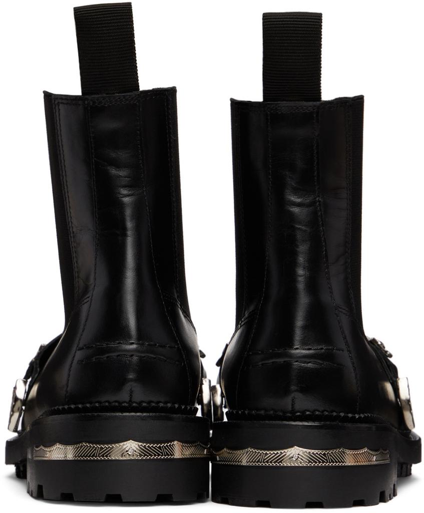 Black Leather Chelsea Ankle Boots商品第4张图片规格展示