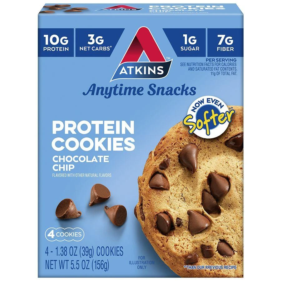 商品Atkins Anytime Snacks|Protein Cookies Chocolate Chip,价格¥59,第1张图片