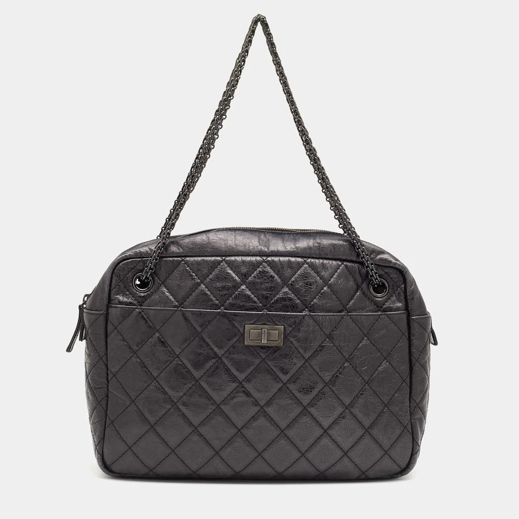 商品[二手商品] Chanel|Chanel Metallic Black Quilted Aged Leather Large Reissue Camera Bag,价格¥10440,第1张图片