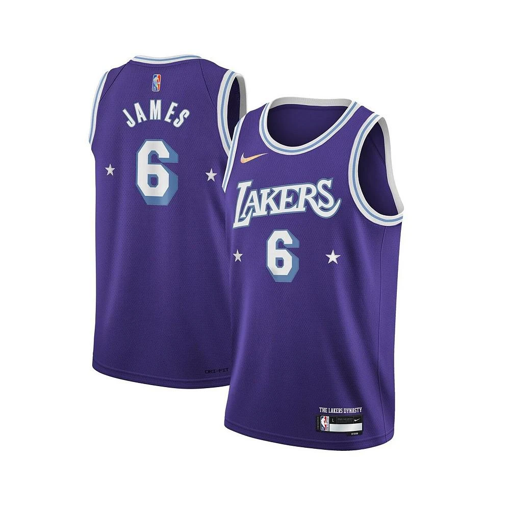 商品NIKE|Big Boys LeBron James Purple Los Angeles Lakers 2021/22 Swingman Jersey - City Edition,价格¥669,第1张图片