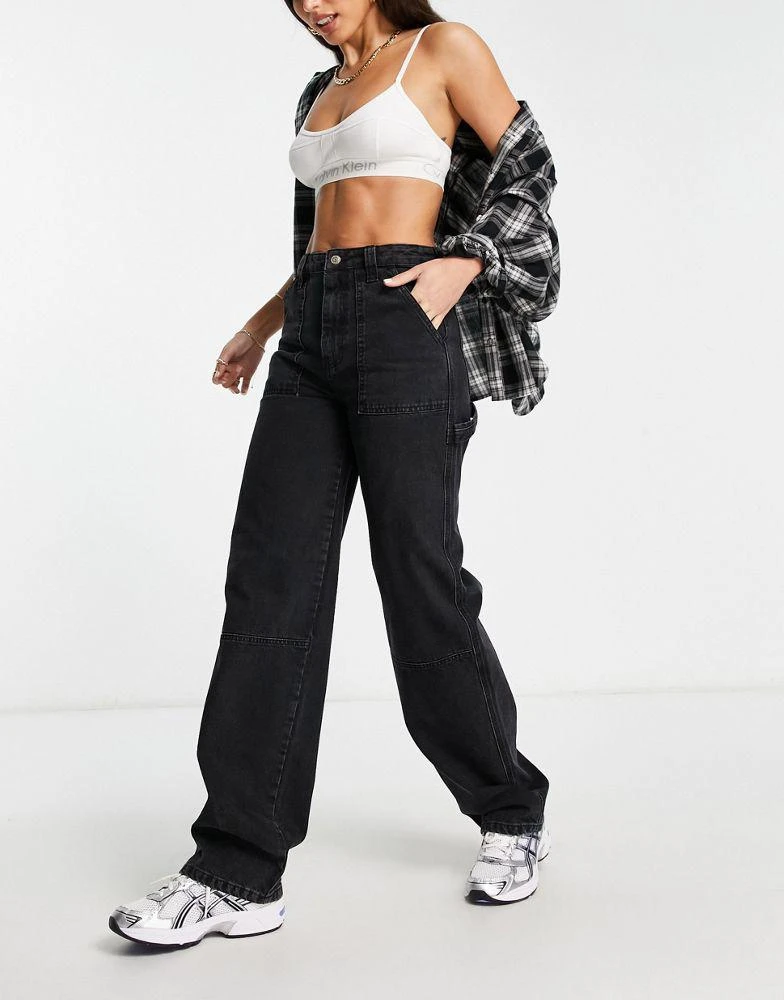 商品ASOS|ASOS DESIGN Tall cargo jeans in washed black,价格¥298,第4张图片详细描述
