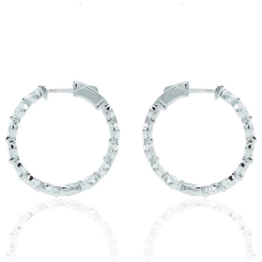 商品Tresorra|Tresorra 18K White Gold Diamond Hoop Earrings - 29mm,价格¥21974,第2张图片详细描述