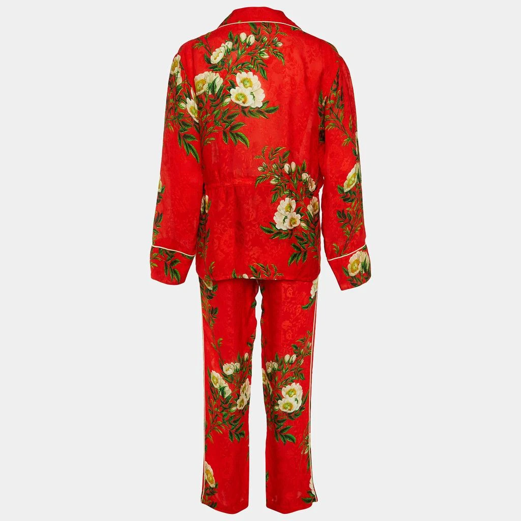 商品[二手商品] Gucci|Gucci Red Floral Jacquard Crepe Pajamas Set S,价格¥4773,第2张图片详细描述