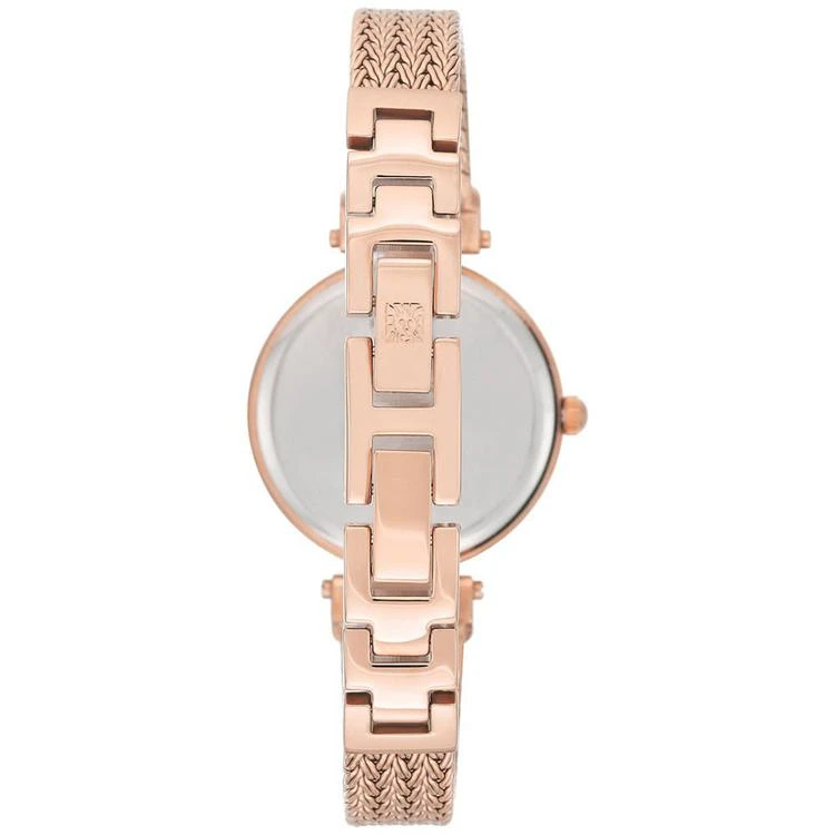 商品Anne Klein|Women's Rose Gold-Tone Stainless Steel Bracelet Watch 30mm AK-1906NVRG,价格¥354,第3张图片详细描述