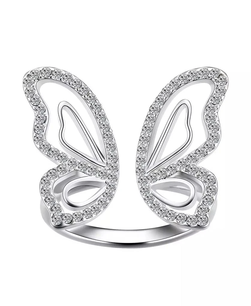 商品Unwritten|Crystal Open Butterfly Ring in Silver Plate or Gold Flash Plate,价格¥67,第1张图片