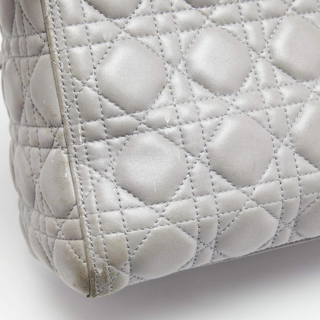 Dior Grey Cannage Leather Medium Lady Dior Tote商品第6张图片规格展示