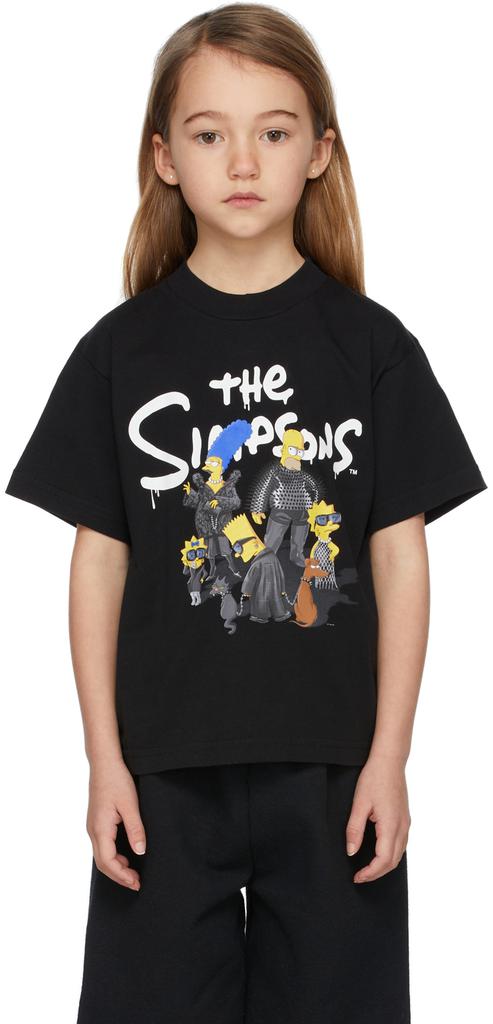 黑色 The Simpsons 联名儿童 T 恤商品第2张图片规格展示