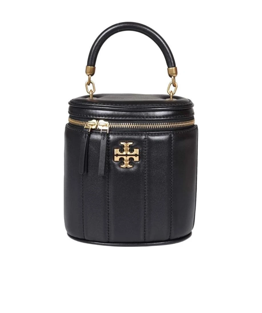 商品[国内直发] 【春节不打烊，国内现货速发】 Tory Burch|汤丽柏琦TB女包Kira金属双T logo皮质手提单肩斜挎包桶包奶白/黑色138999 ,价格¥3350,第1张图片