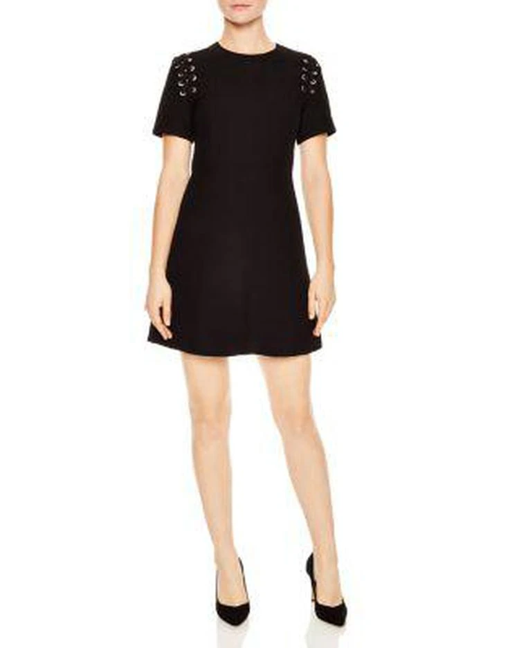 商品Sandro|Faha Lace-Up Shoulder Mini Dress,价格¥1474,第1张图片
