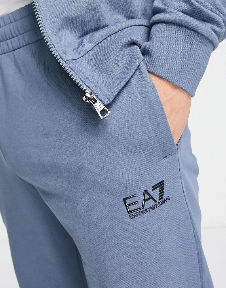 Armani EA7 core ID french terry hooded tracksuit in blue商品第4张图片规格展示
