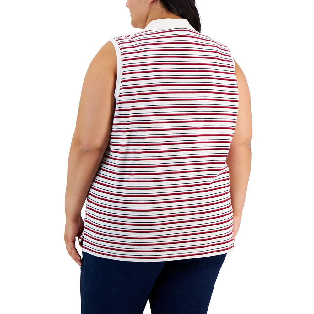 商品Tommy Hilfiger|Plus Size Striped Polo Top,价格¥268,第2张图片详细描述