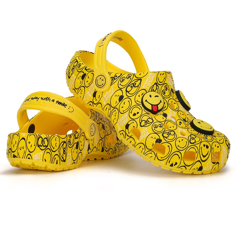 商品[国内直发] Crocs|Classic smiley clog k 经典笑脸小克骆格 儿童休闲凉鞋拖鞋洞洞鞋,价格¥131,第1张图片