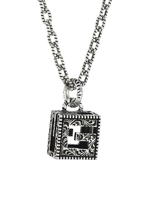 YB130 G Cube Sterling Silver Pendant Necklace商品第1张图片规格展示