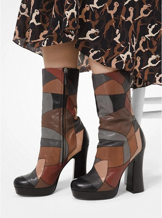 商品Michael Kors|Emmy Patchwork Leather Platform Boot,价格¥2879,第5张图片详细描述