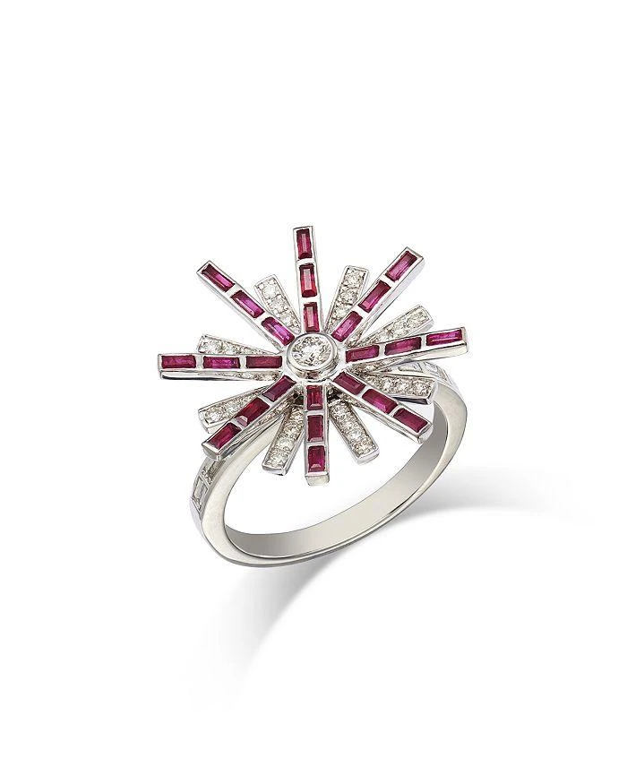 商品Bloomingdale's Fine Collection|Ruby & Diamond Ring in 14K White Gold,价格¥21176,第1张图片详细描述