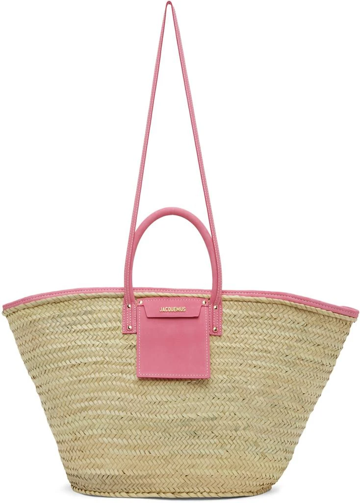 商品Jacquemus|Beige & Pink 'Le Grand Panier Soleil' Tote,价格¥2364,第1张图片