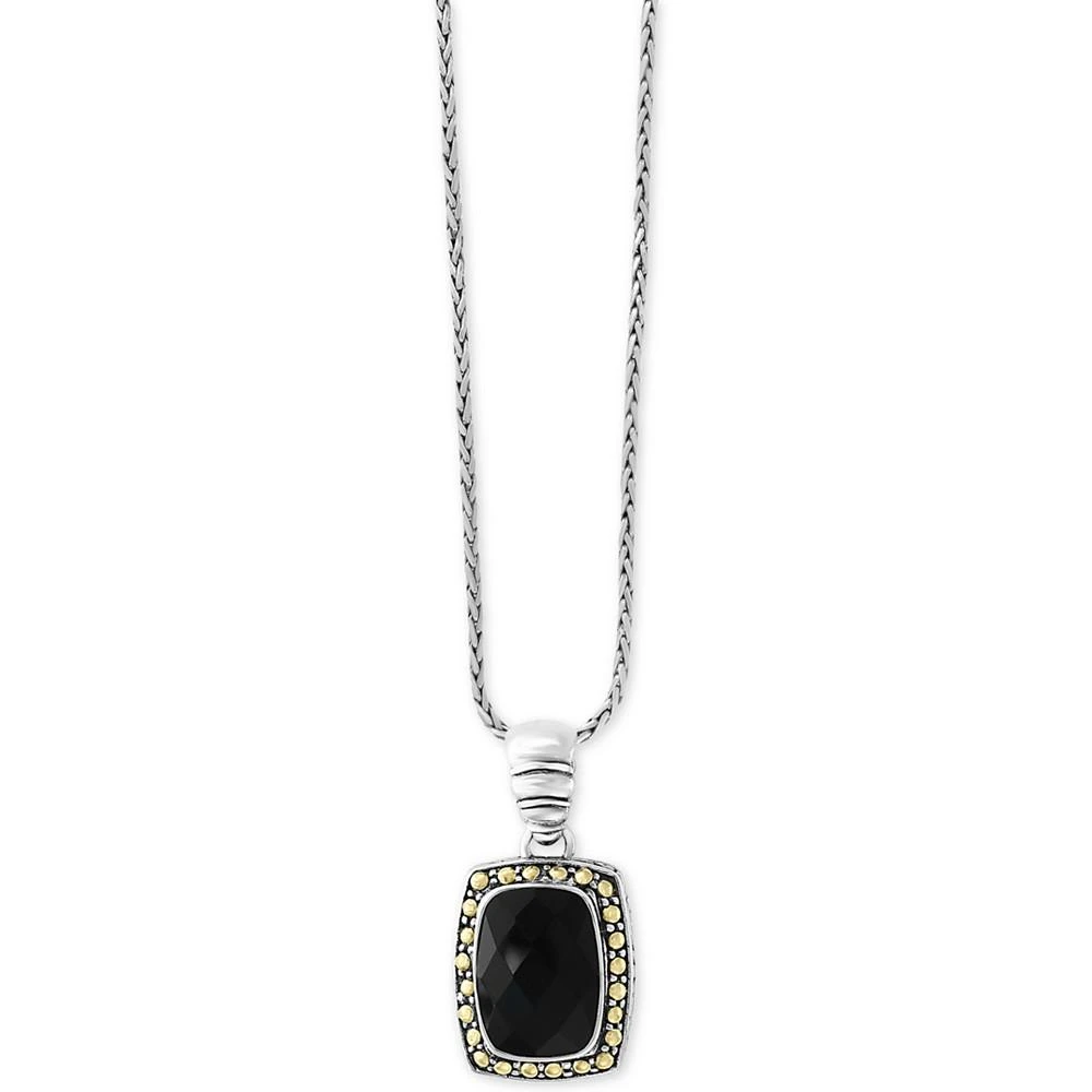 商品Effy|Eclipse by EFFY® Onyx (14 x 10mm) Pendant Necklace in Sterling Silver & 18k Gold,价格¥4069,第1张图片