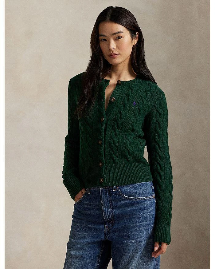商品Ralph Lauren|Cable Knit Wool Cashmere Cardigan,价格¥1964,第4张图片详细描述