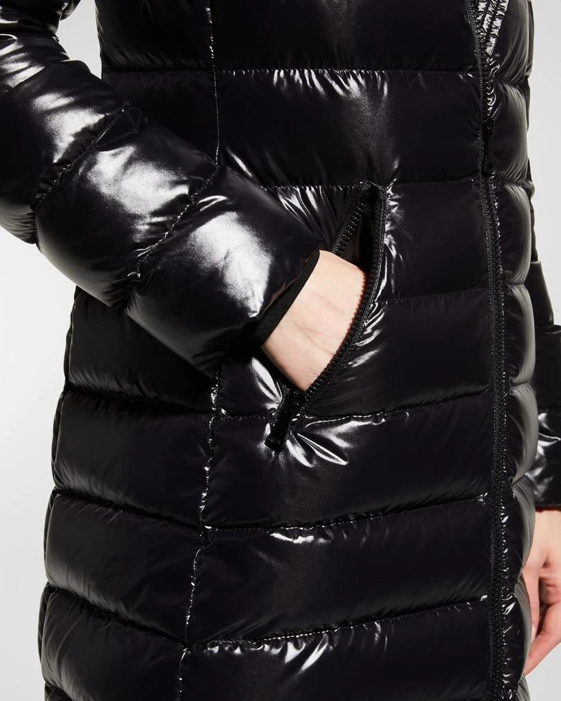 Moka Shiny Fitted Puffer Coat with Hood 商品