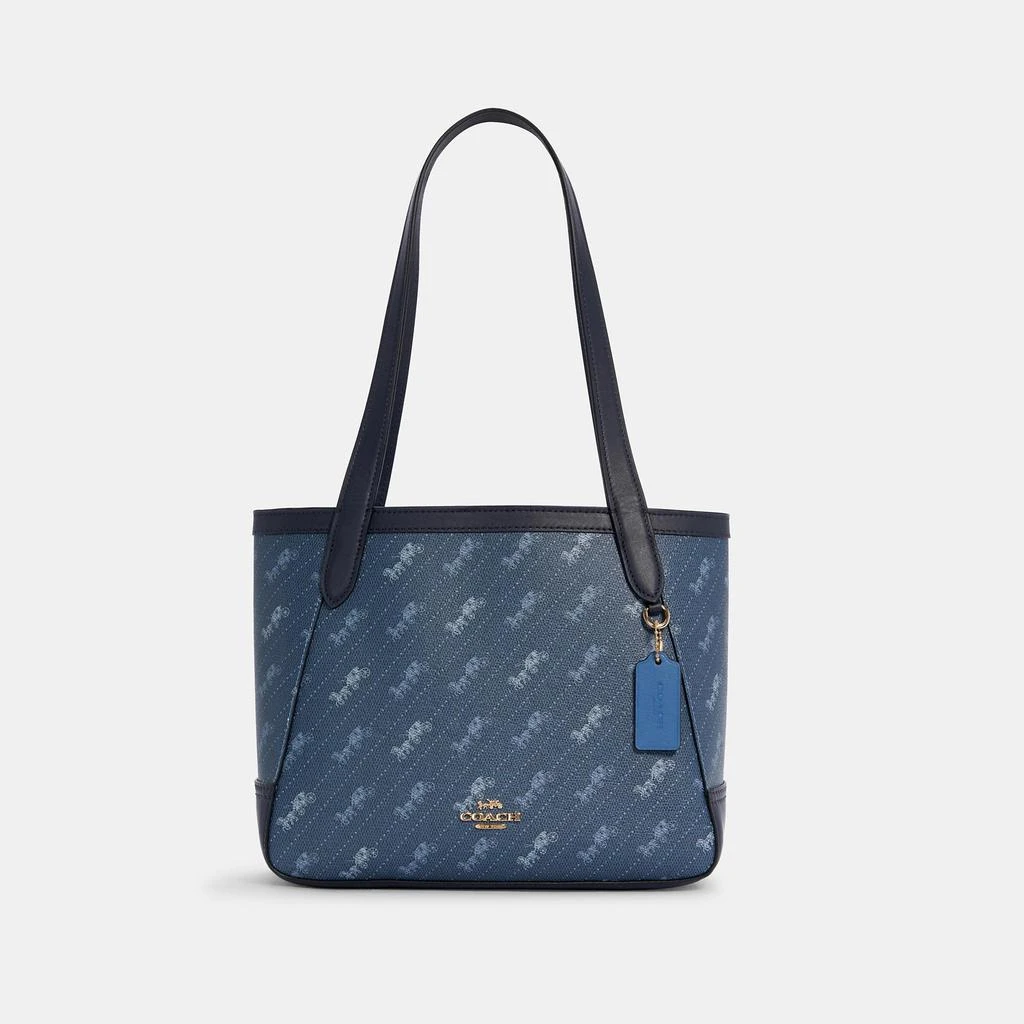 商品Coach|蔻驰女士27号PVC配皮单肩马车印花托特包,价格¥1032,第4张图片详细描述