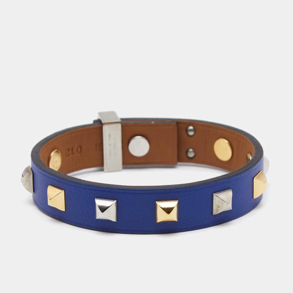 商品[二手商品] Hermes|Hermes Mini Dog Clous Carres Purple Leather Two Tone Studded  Bracelet,价格¥3098,第2张图片详细描述