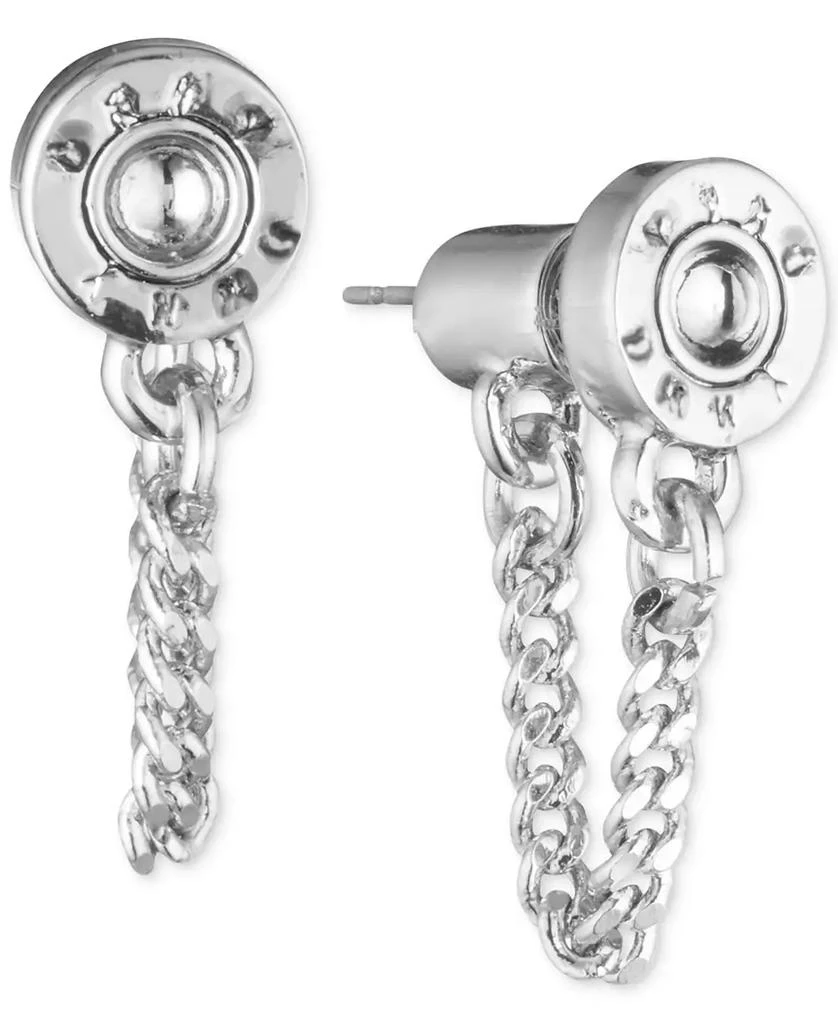 商品DKNY|Logo Rivet Chain Front & Back Earrings,价格¥170,第1张图片