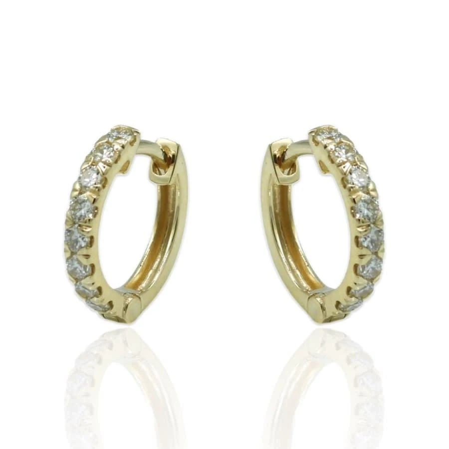 商品Tresorra|18K Yellow Gold Diamond Hoop Earrings,价格¥3936,第1张图片