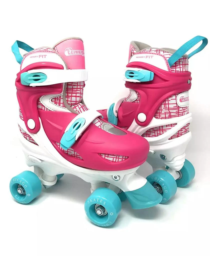商品Chicago Skates|Chicago Girls Adjustable Quad Roller Skate 7pc Set - Size S (J10-J13),价格¥524,第1张图片