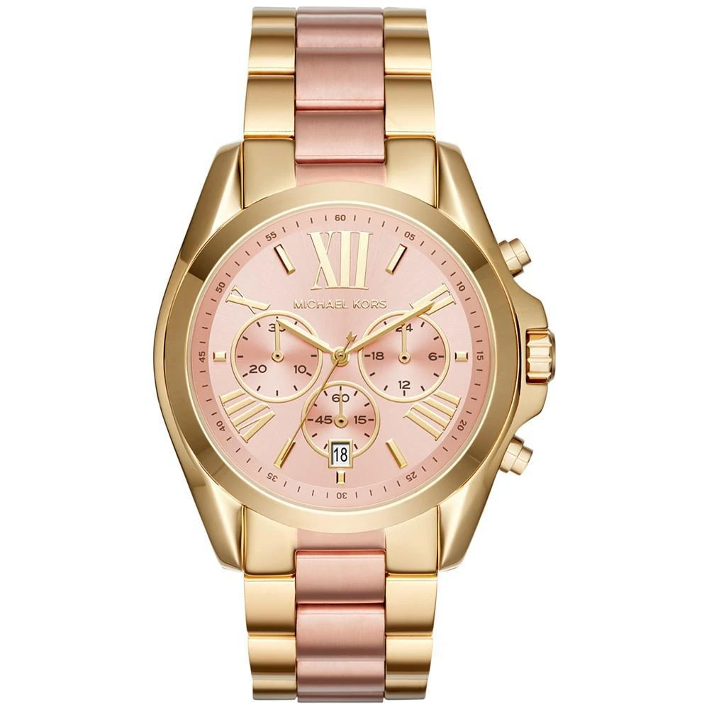 商品Michael Kors|Women's Chronograph Bradshaw Two-Tone Stainless Steel Bracelet Watch 43mm MK6359,价格¥1061,第1张图片