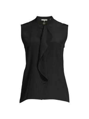 商品Vince|Sleeveless Flutter Silk Top,价格¥1186,第3张图片详细描述