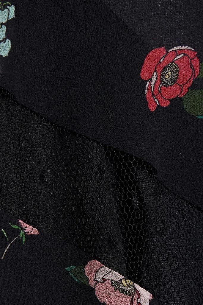 商品RED Valentino|Point d'esprit-paneled floral-print chiffon blouse,价格¥1604,第2张图片详细描述