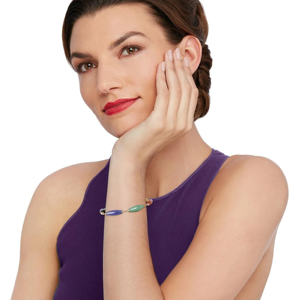 商品Ross-Simons|Ross-Simons Multicolored Jade Bead Bracelet With 14kt Yellow Gold,价格¥1972,第2张图片详细描述