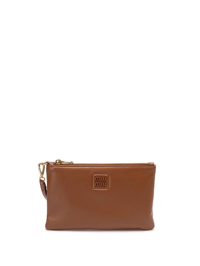 商品Miu Miu|Miu Miu Leather Flat Pouch,价格¥3220,第1张图片