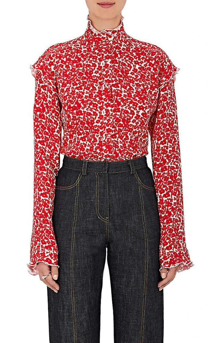 商品Derek Lam|Floral Silk Georgette Ruffle Blouse,价格¥1450,第1张图片