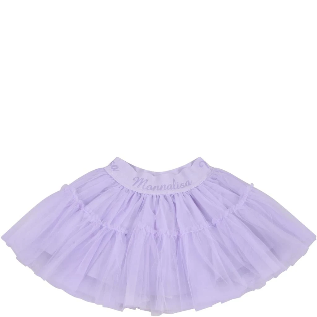 商品MONNALISA|Monnalisa Purple Skirt For Baby Girl With Logo,价格¥789,第2张图片详细描述