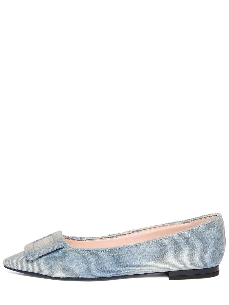 商品Roger Vivier|5mm Gommettine Denim Ballerina Flats,价格¥4020,第1张图片