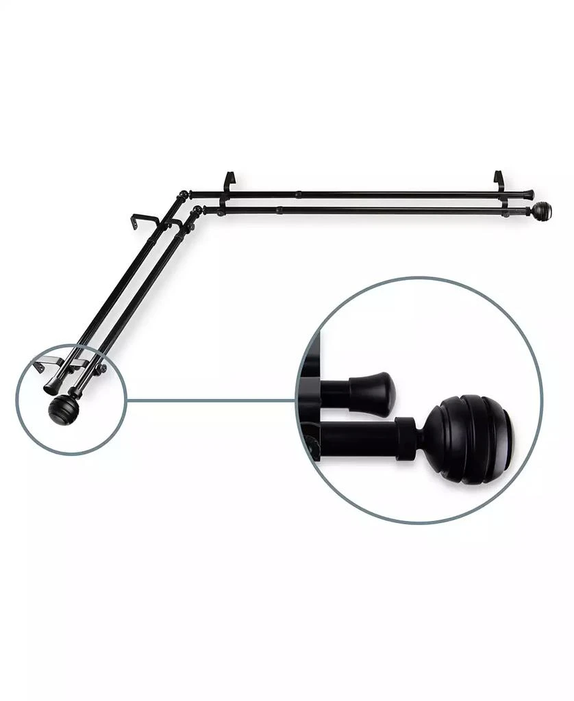 商品Rod Desyne|Poise 13/16" Double Corner Window Curtain Rod 48-84",价格¥1474,第1张图片