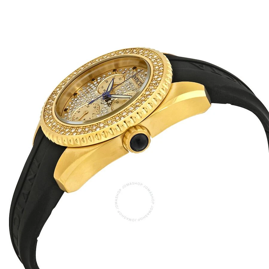商品Invicta|Angel Crystal Gold Dial Black Silicone Ladies Watch 28485,价格¥482,第2张图片详细描述