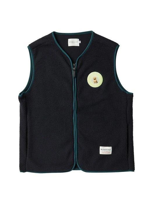 商品beyondcloset|Tennis Ball Patch Fleece Zip-up Vest [Navy],价格¥660,第1张图片
