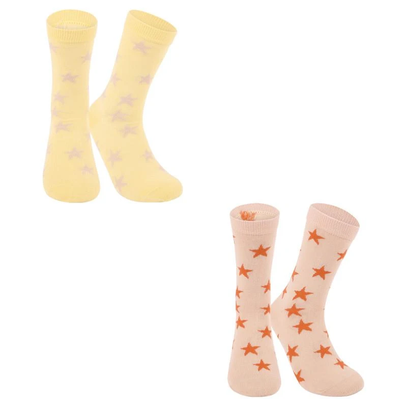 商品MOLO|Stars print socks pack of 2 in pink and vanilla,价格¥175,第1张图片