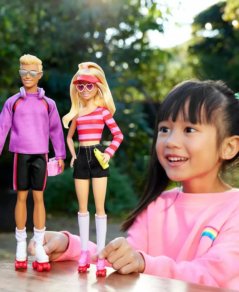 商品Barbie|65th Anniversary Fashionistas, 2 Dolls, 6 Accessories Set, Roller-Skating Theme,价格¥191,第2张图片详细描述