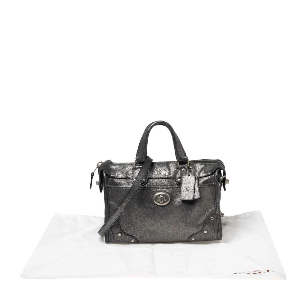 Coach Metallic Grey Leather Rhyder Satchel 商品