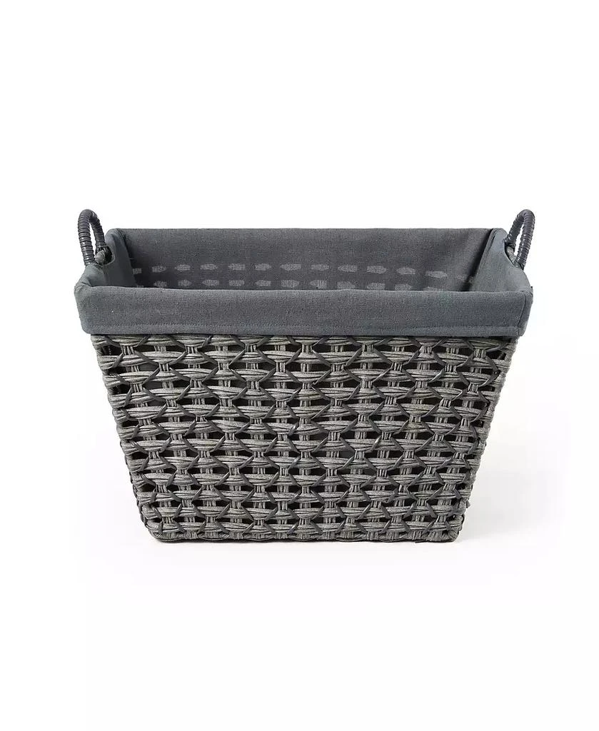商品Baum|3 Piece Tapered Rectangular Storage Set in Open Weave with Ear Handles and Overlap Lift-Off Liner,价格¥985,第3张图片详细描述