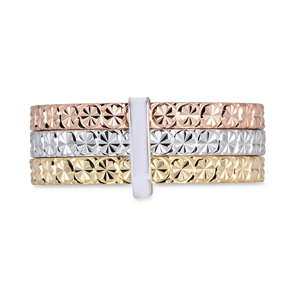 商品Macy's|Textured Three Row Stack Look Ring in 14k Tri-Color Gold,价格¥2424,第3张图片详细描述