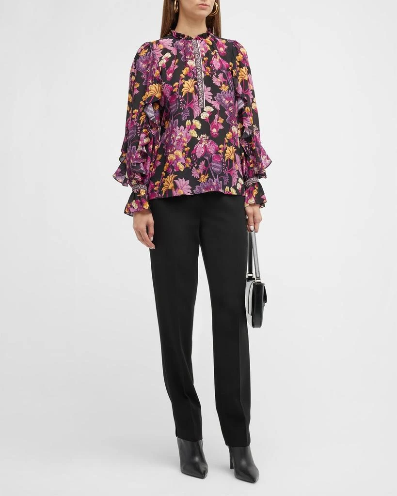 商品Kobi Halperin|Arden Floral-Print Ruffle-Trim Blouse,价格¥3551,第3张图片详细描述