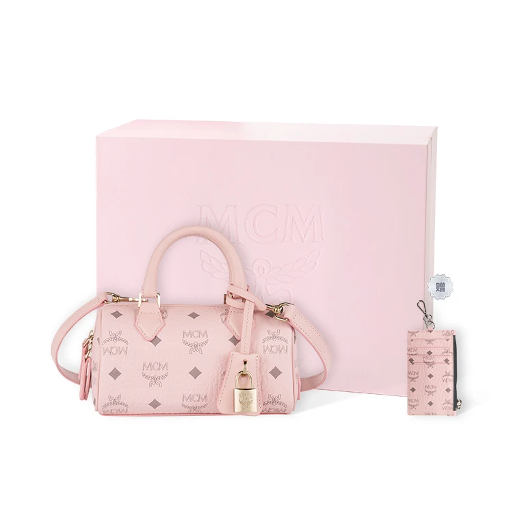 商品[国内直发] MCM|拉链开合 皮革 斜挎包 迷你 女款 轻雾粉,价格¥7172,第6张图片详细描述