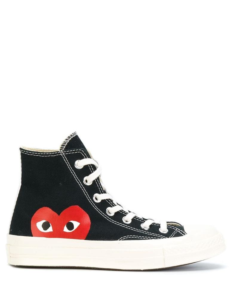 COMME DES GARCONS PLAY X CONVERSE CHUCK TAYLOR HIGH TOP SNEAKERS商品第1张图片规格展示